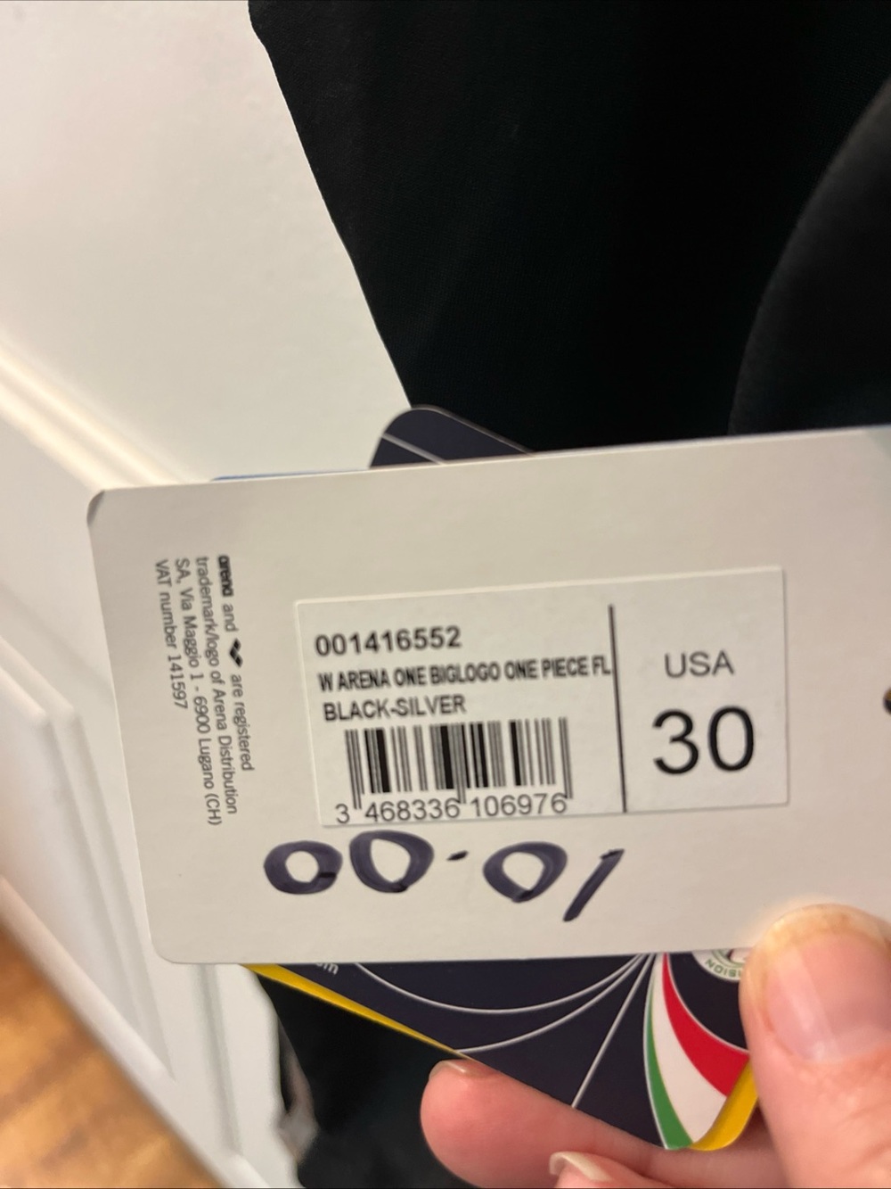 Arena One Biglogo Black/Silver One-Piece USA 30 - Picture 2 of 11